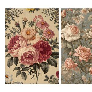 Junk journal vintage floral pages